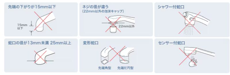 トレビーノ取り付けられない蛇口